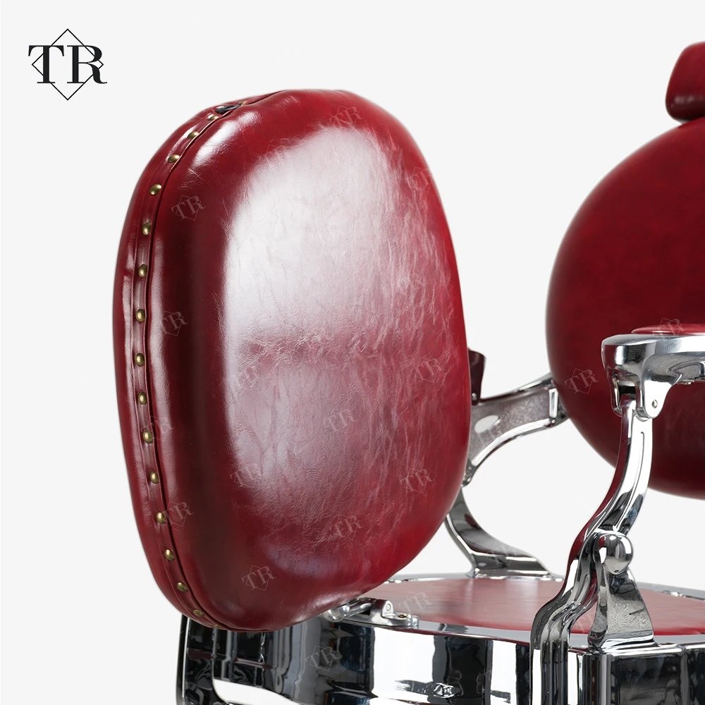 Luxury Salon Barbershop Red Round Barber Chair Salon Complete Professional Hairdressing Salon Man Woman Chair For Styling