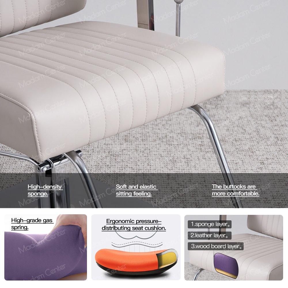 Madamcenter New European Style Salon Chair Reclining Barber Chair Hairdressing Styling Chair Adjustable Barbershop Furniture