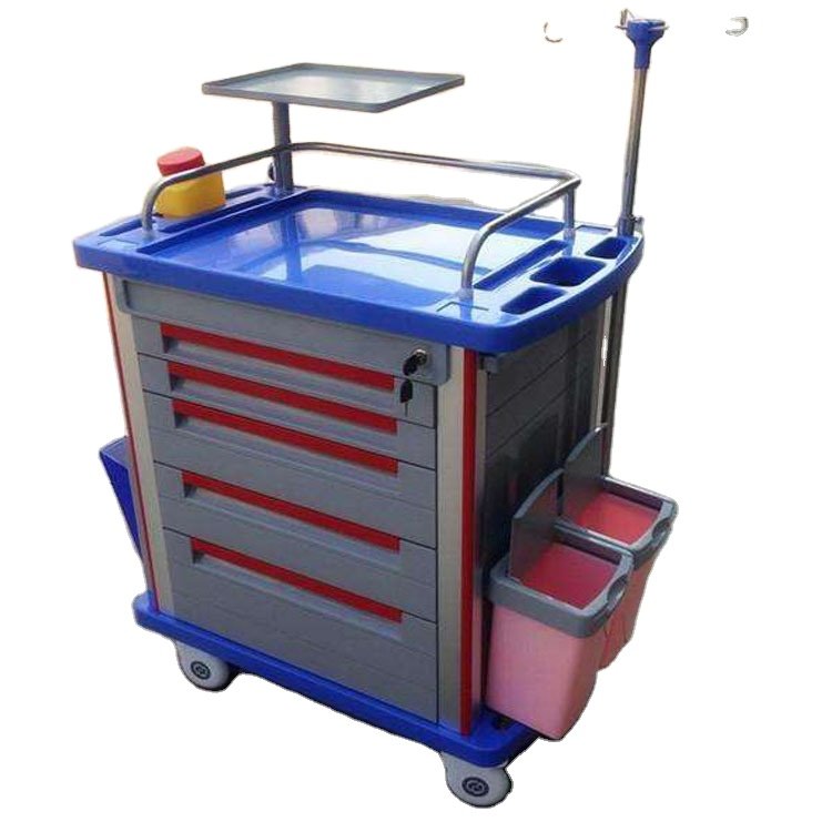 Hospital equipment ABS trolley Anesthesia cart Medical emergency trolley