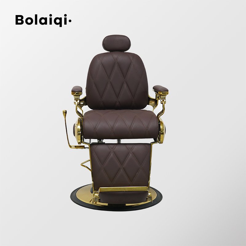 BOLAIQI Hot Sale Aluminum Salon Chair Beauty Salon Furniture Salon Barber Shop Special Brown Barber Chair