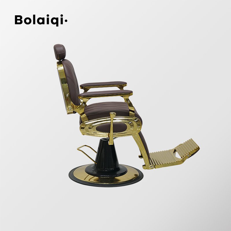 BOLAIQI Hot Sale Aluminum Salon Chair Beauty Salon Furniture Salon Barber Shop Special Brown Barber Chair