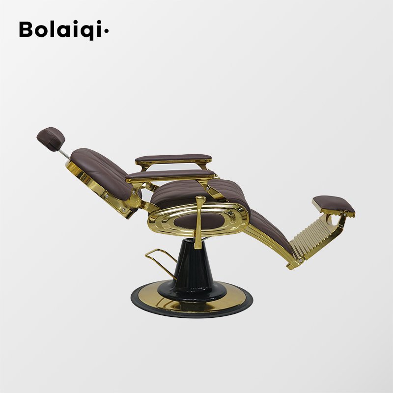 BOLAIQI Hot Sale Aluminum Salon Chair Beauty Salon Furniture Salon Barber Shop Special Brown Barber Chair