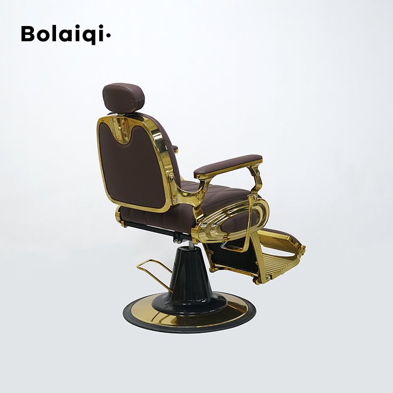 BOLAIQI Hot Sale Aluminum Salon Chair Beauty Salon Furniture Salon Barber Shop Special Brown Barber Chair