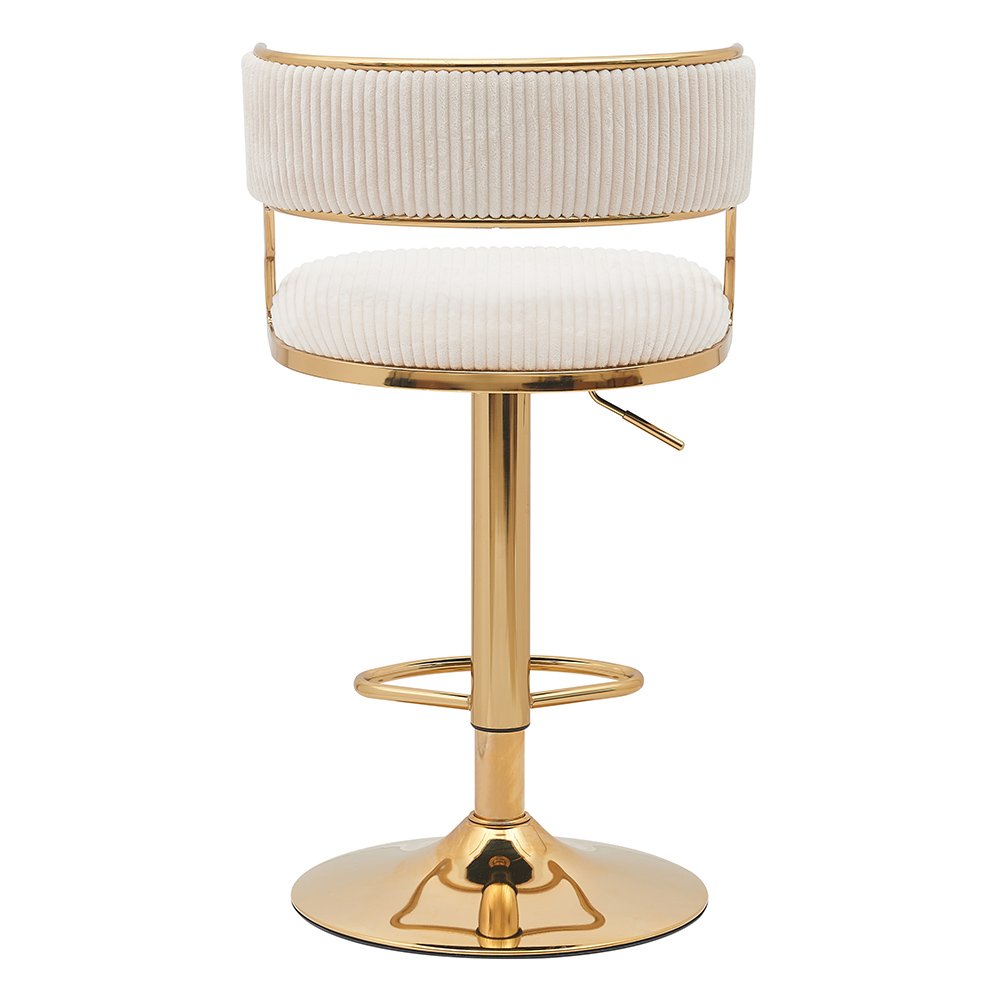 Nordic Bar Counter Furniture Luxury Golden Metal Round Base Rotating Velvet Bar Chair