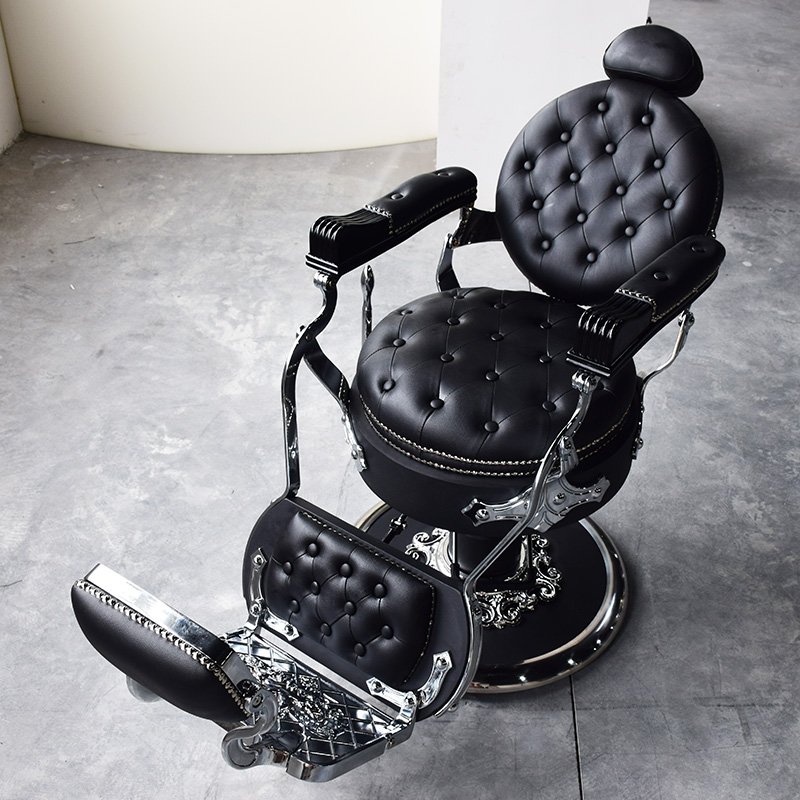 Professional Barber Chair with Hydraulic Lift Recline Footrest and Swivel Base for Comfort