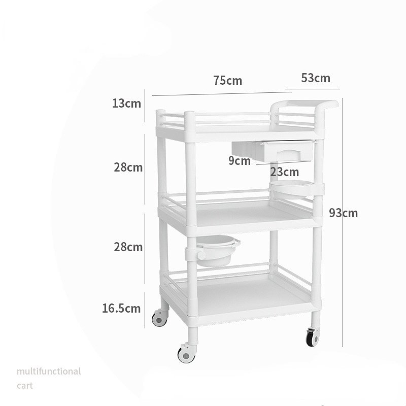3-tier Rolling Utility Storage Shelves Multifunction Trolley Service Cart