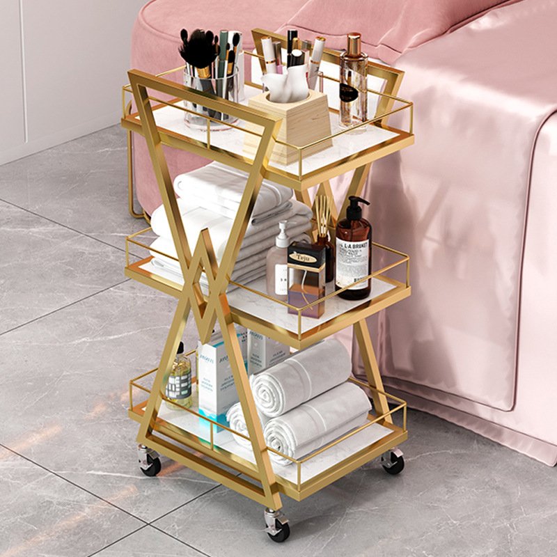 New design salon furniture beauty salon trolley manicure shelves tool cart hairdressing embroidery cosmetics storage trolley