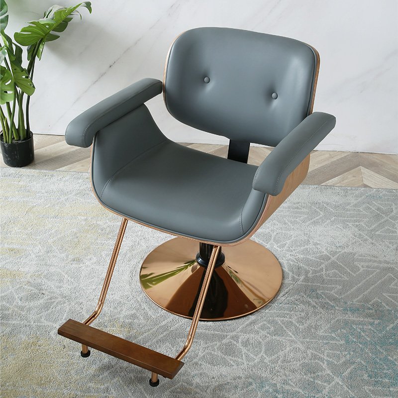Hot Sale Factory Wholesale Metal Stainless Steel Gold Plated Small Barber Chair Customizable Color For Barber Shop