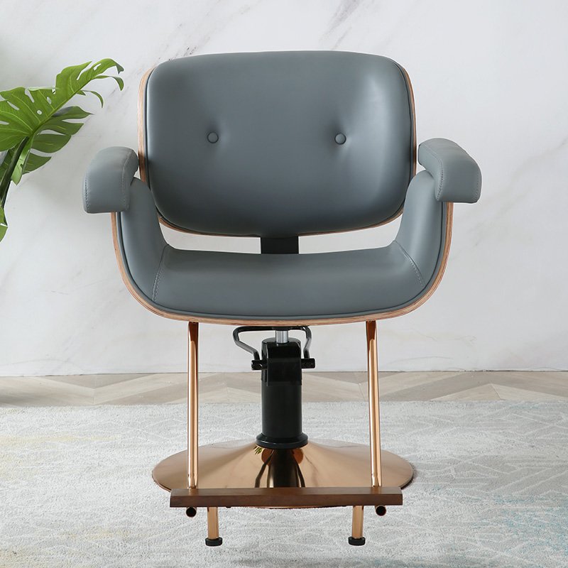 Hot Sale Factory Wholesale Metal Stainless Steel Gold Plated Small Barber Chair Customizable Color For Barber Shop