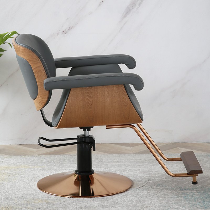 Hot Sale Factory Wholesale Metal Stainless Steel Gold Plated Small Barber Chair Customizable Color For Barber Shop