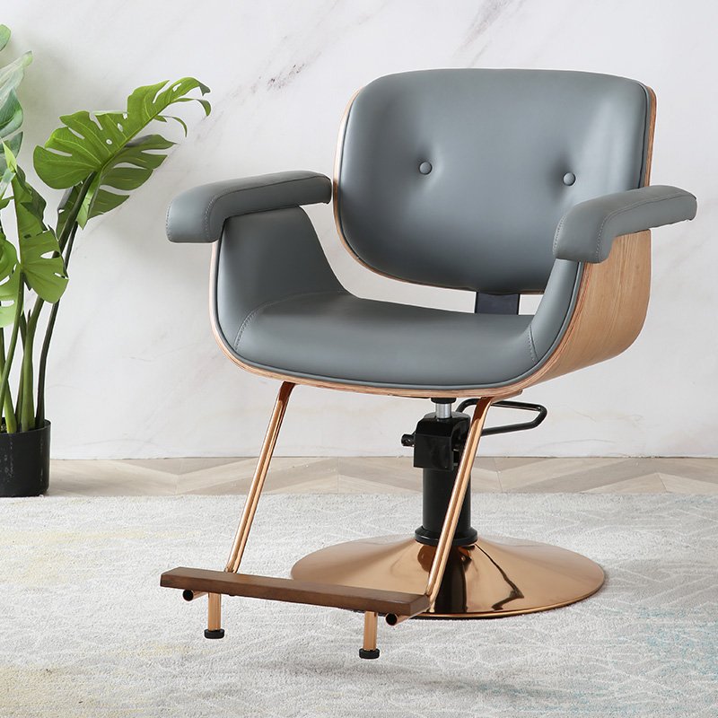 Hot Sale Factory Wholesale Metal Stainless Steel Gold Plated Small Barber Chair Customizable Color For Barber Shop