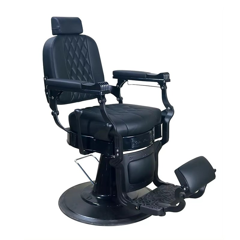 Modern barbershop furniture black pu saloon chair adjustable height hairdresser barber chair for wholesale
