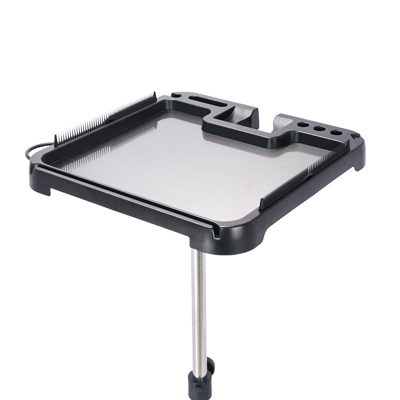 Magnetic Rolling Aluminum Tray Cart on Wheels for Hair Stylist, Hair Salon Wig Holder Removable Hair Extension Tool Tray