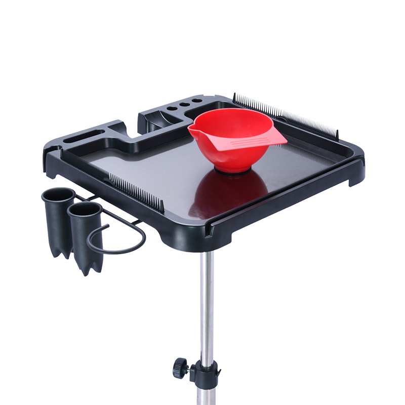 Magnetic Rolling Aluminum Tray Cart on Wheels for Hair Stylist, Hair Salon Wig Holder Removable Hair Extension Tool Tray