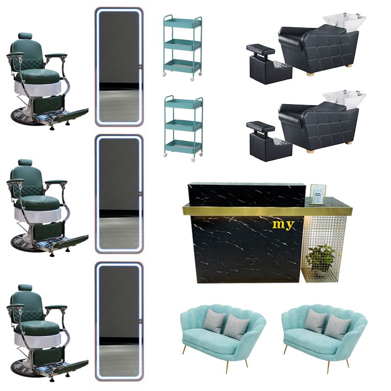 Factory Comfortable Attractive Design Hair Salon Furniture Set Metal Stainless Steel Barber Chair Beauty Salon