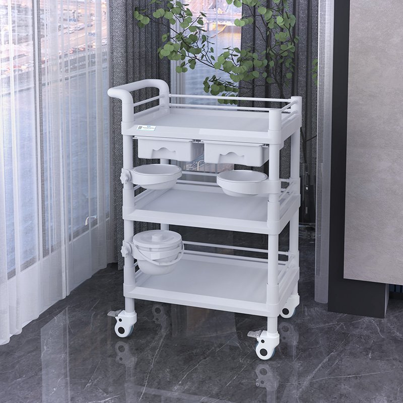 Factory Wholesale 3 layer mobile tool drawer Beauty SPA SPA Plastic drawer universal wheel beauty salon trolley