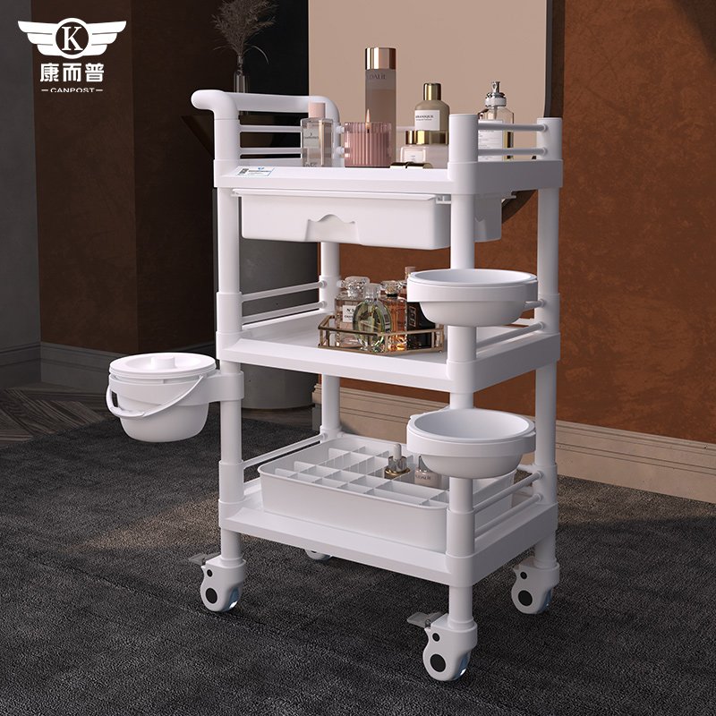 Factory Wholesale 3 layer mobile tool drawer Beauty SPA SPA Plastic drawer universal wheel beauty salon trolley