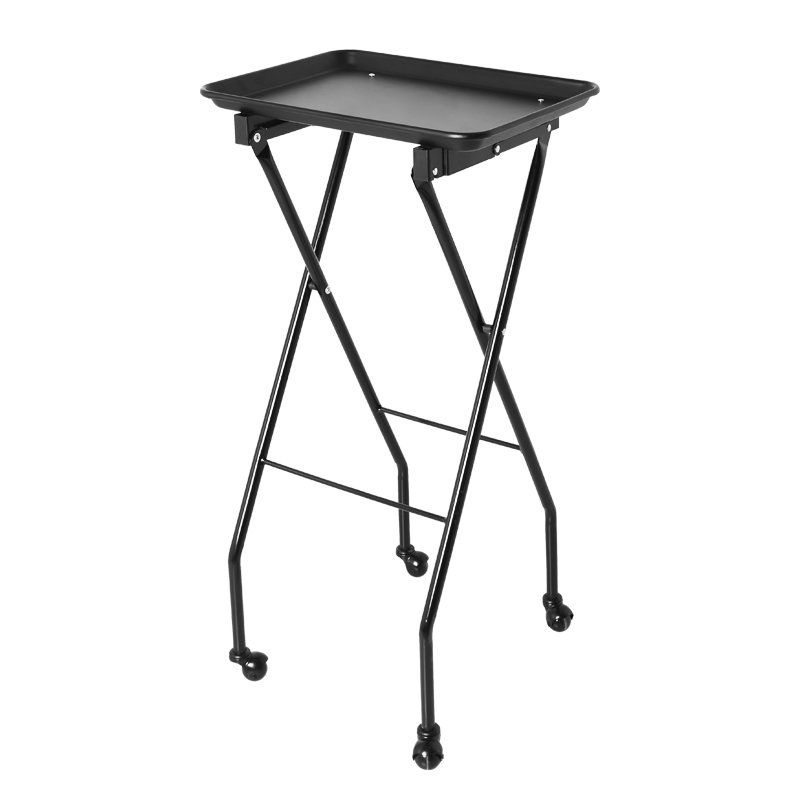 Medical Aluminum Instrument Foldable Tray Trolley Cart Mobile Salon Rolling Hair Color Service Cart