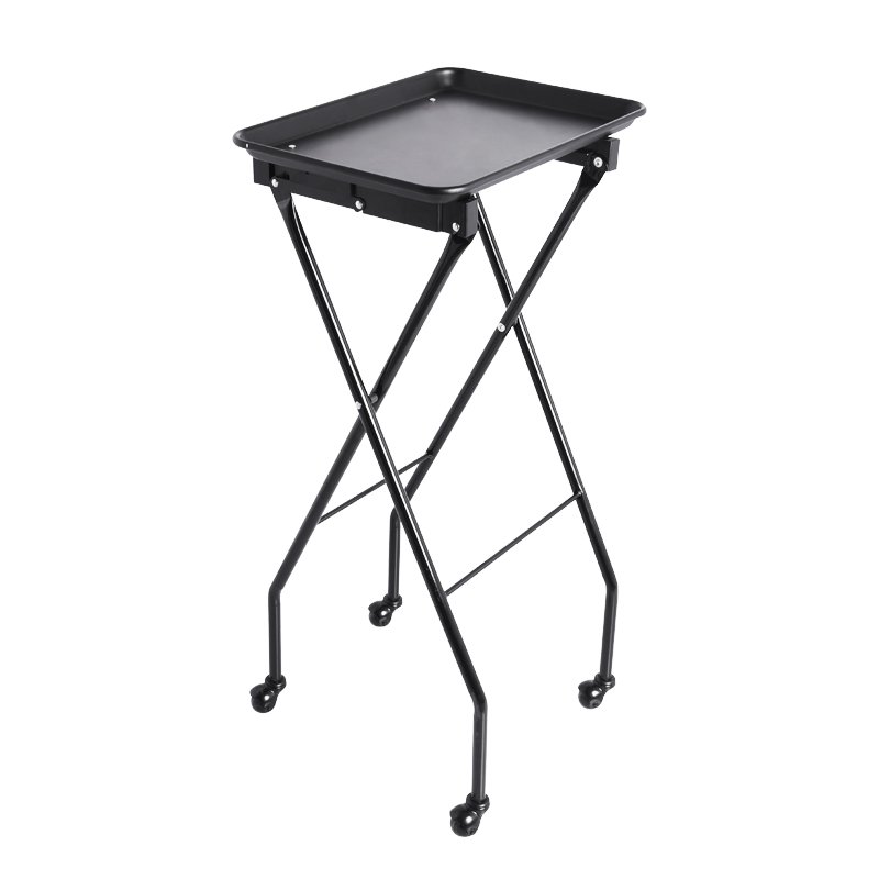 Medical Aluminum Instrument Foldable Tray Trolley Cart Mobile Salon Rolling Hair Color Service Cart
