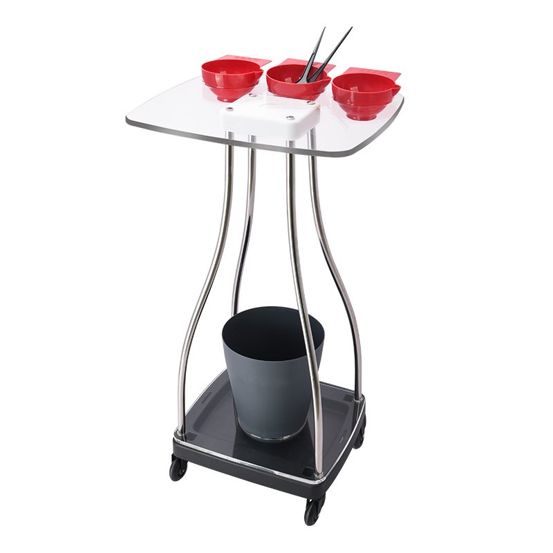 Acrylic Salon Trolley Modern Design Acrylic Trolley Plastic and Stainless Steel Material for Hair Salon Barber Shop
