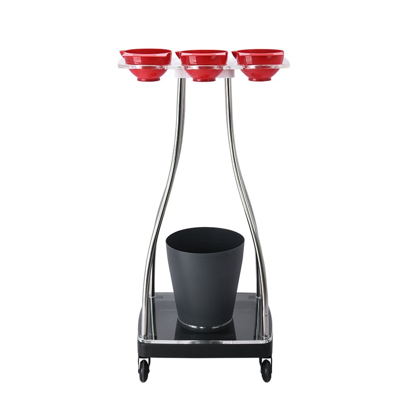 Acrylic Salon Trolley Modern Design Acrylic Trolley Plastic and Stainless Steel Material for Hair Salon Barber Shop
