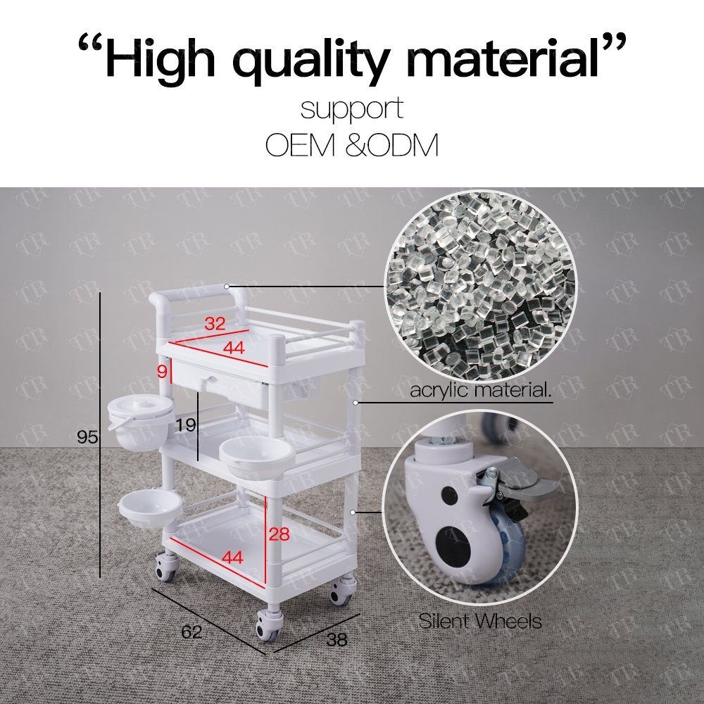 Turri Functional Beauty Spa Trolley Cart Abs Plastic Salon Trolley Hairdressing Trolley For Barber Shop Salon Equipment