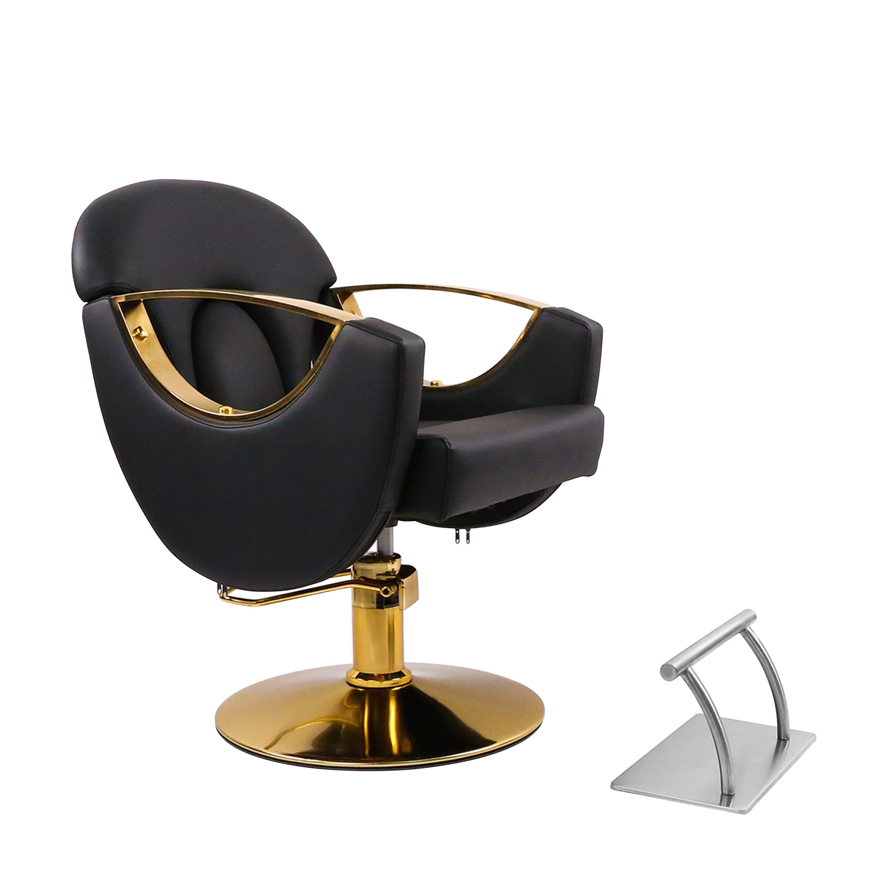 2024 Custom Logo black barber chairs makeup chair for barber station salon furniture barber chairs