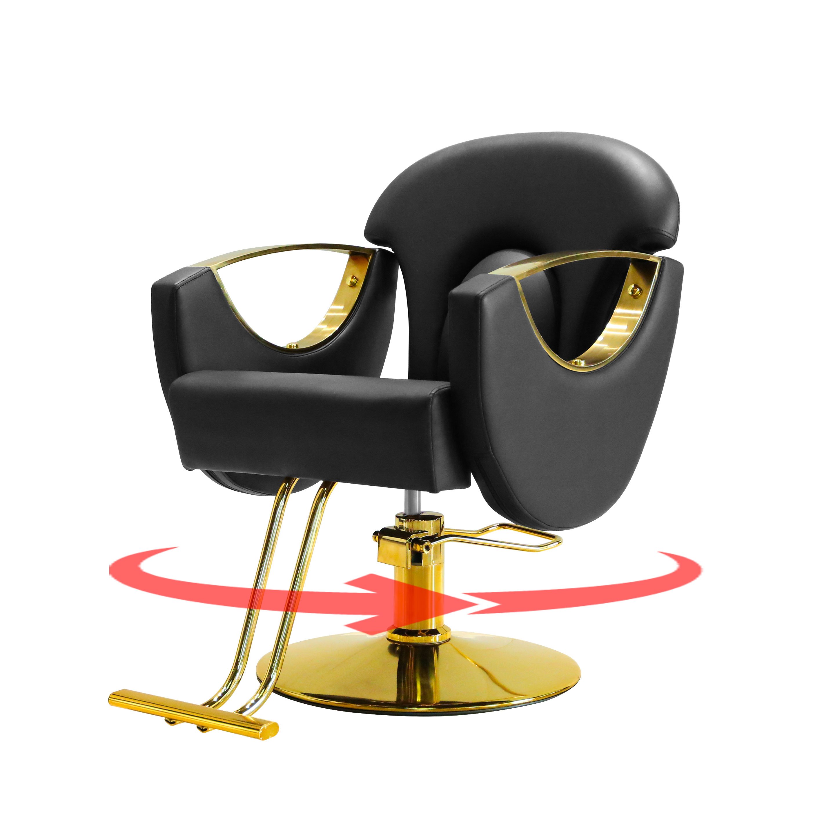 2024 Custom Logo black barber chairs makeup chair for barber station salon furniture barber chairs