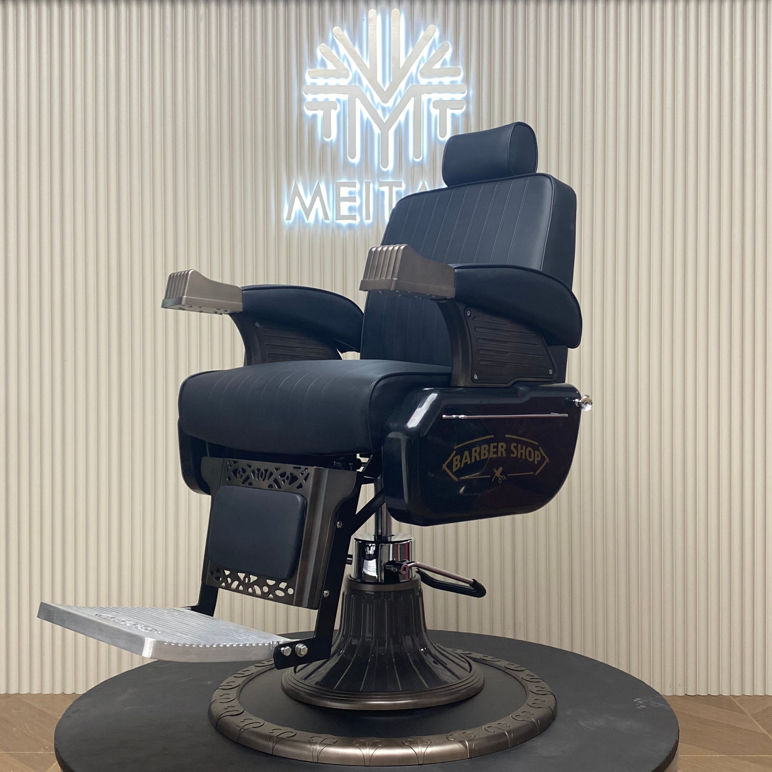 Barbershop Salon Chairs Antique Durable Hair Salon Furniture Elegant black Hair Hydraulic Barber Chairs