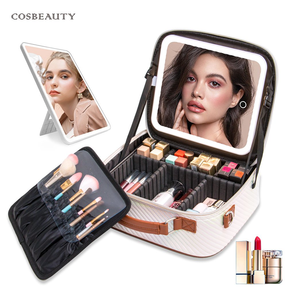 PU Leather Portable Makeup Toiletry Wash Bag Factory OEM Travel Hollow OuKnitted Cosmetic Clutch Pouch Bag For Lady