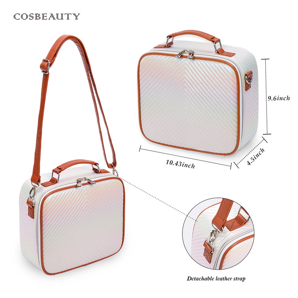 PU Leather Portable Makeup Toiletry Wash Bag Factory OEM Travel Hollow OuKnitted Cosmetic Clutch Pouch Bag For Lady
