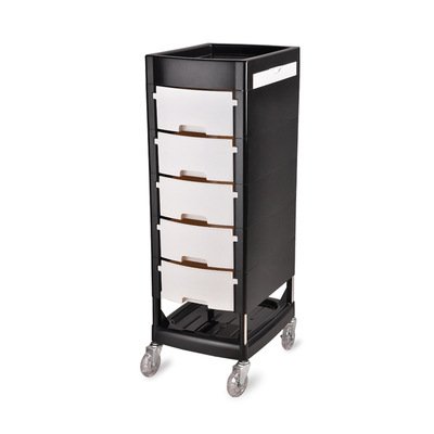 Plastic Salon Cart With Storage 6 Drawers Beauty Hairdressing Black Beauty Salon Trolley