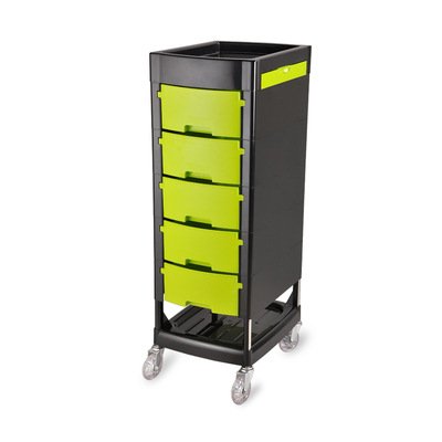 Plastic Salon Cart With Storage 6 Drawers Beauty Hairdressing Black Beauty Salon Trolley