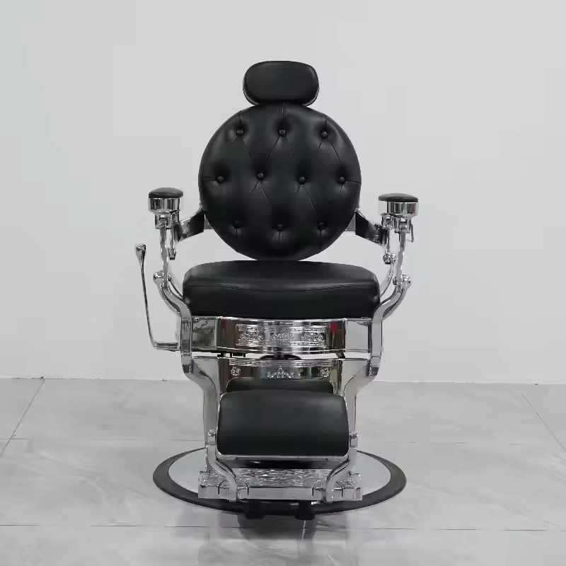 Modern Beauty Salon barber Shop Furniture Black Leather Hairdressing Styling chair Reclining Hydraulic barber chair For Men