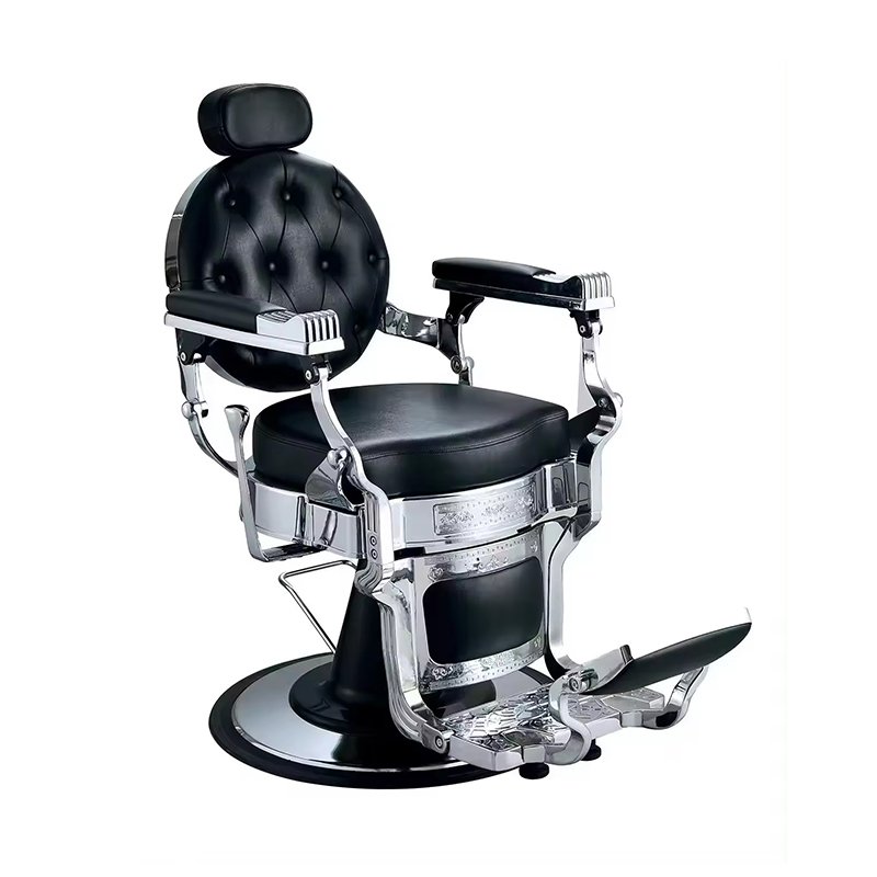 Modern Beauty Salon barber Shop Furniture Black Leather Hairdressing Styling chair Reclining Hydraulic barber chair For Men