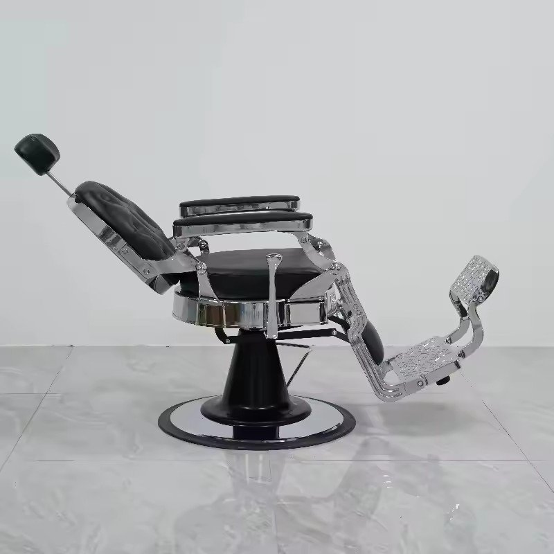 Modern Beauty Salon barber Shop Furniture Black Leather Hairdressing Styling chair Reclining Hydraulic barber chair For Men