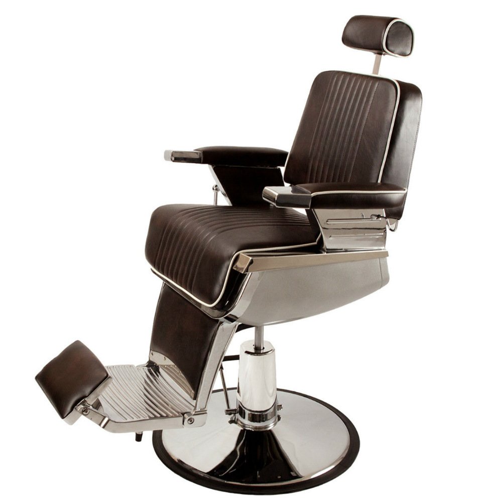 Modern High Quality Luxury Leather Black Beauty Hair Portable Barber Shop Metal Salon Men Barber Chair