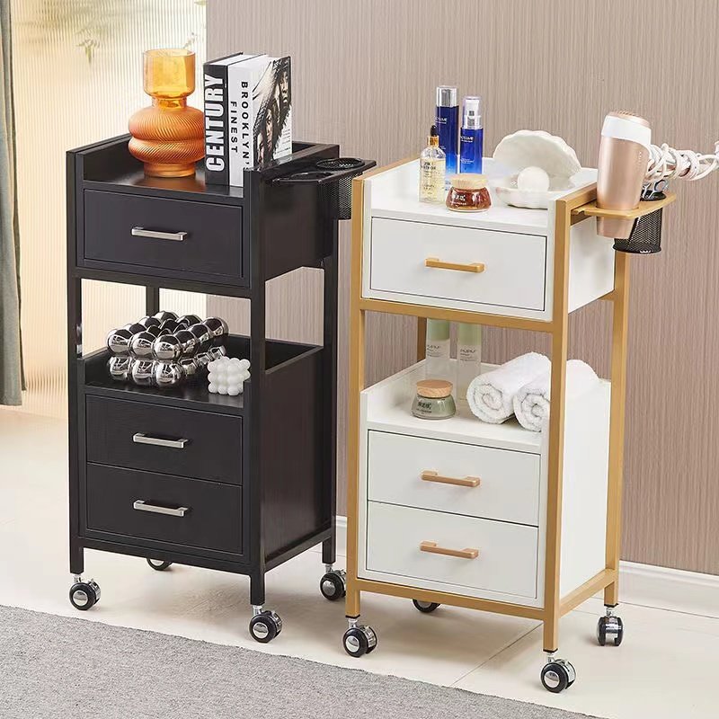 Net Red Hair Salon Tool Cabinet Hair Salon Tool Car Barber Shop Rack Beauty Salon Trolley Hair Cutting Small Cabinet