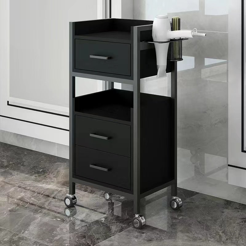 Net Red Hair Salon Tool Cabinet Hair Salon Tool Car Barber Shop Rack Beauty Salon Trolley Hair Cutting Small Cabinet