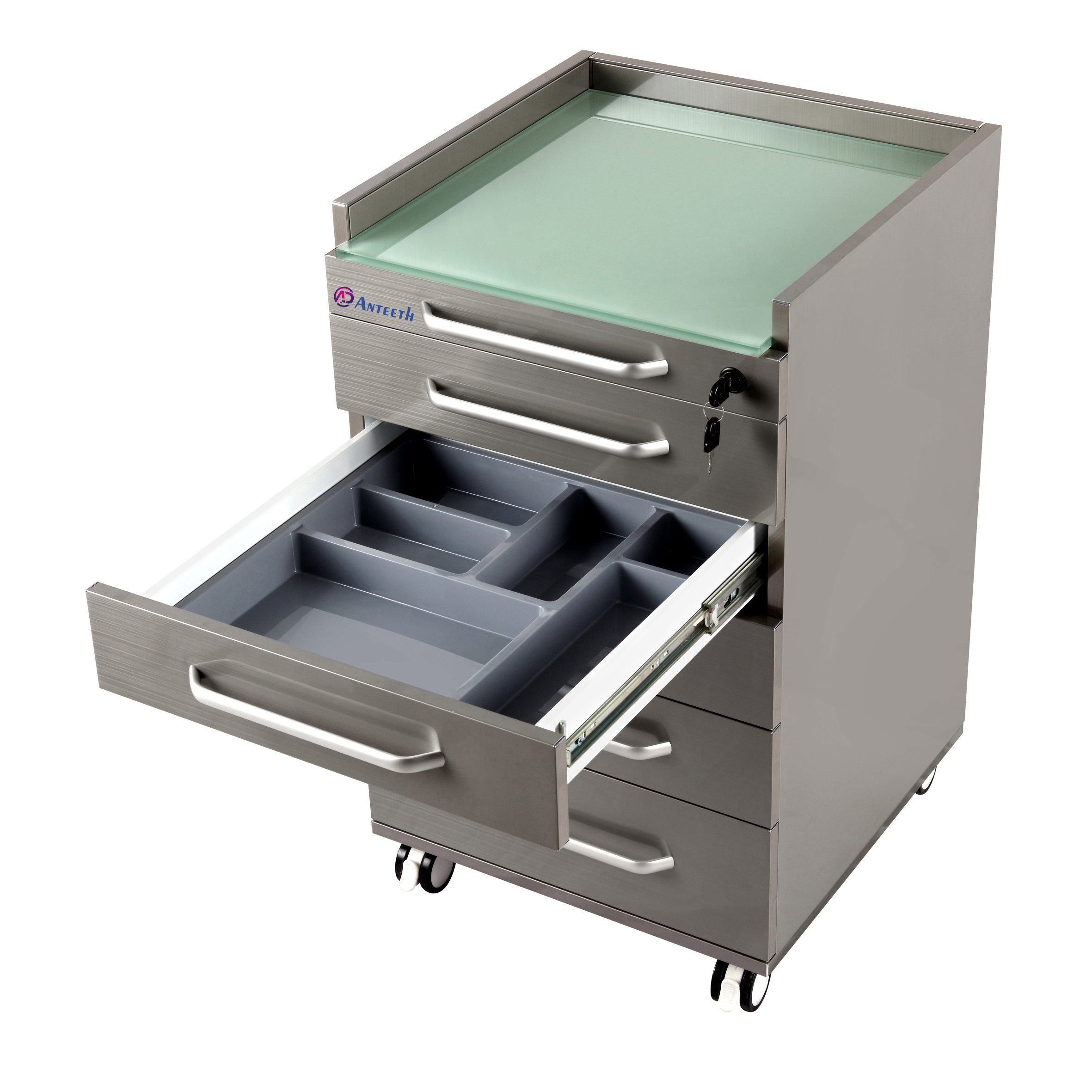 High Quality Medical Equipment Furniture Dental Mobile Trolley Customized Dental Cabinet Dental Clinic Cabinet with Drawers