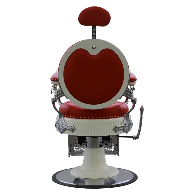 RED and gold frame vintage synthetic leather salon furniture haircutting modeling barber chair parts at prices