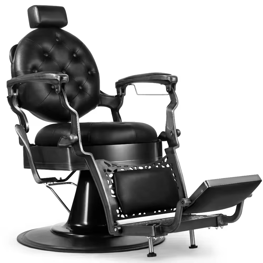 Haircut and shave men's chair black barber chair salon lounge chair