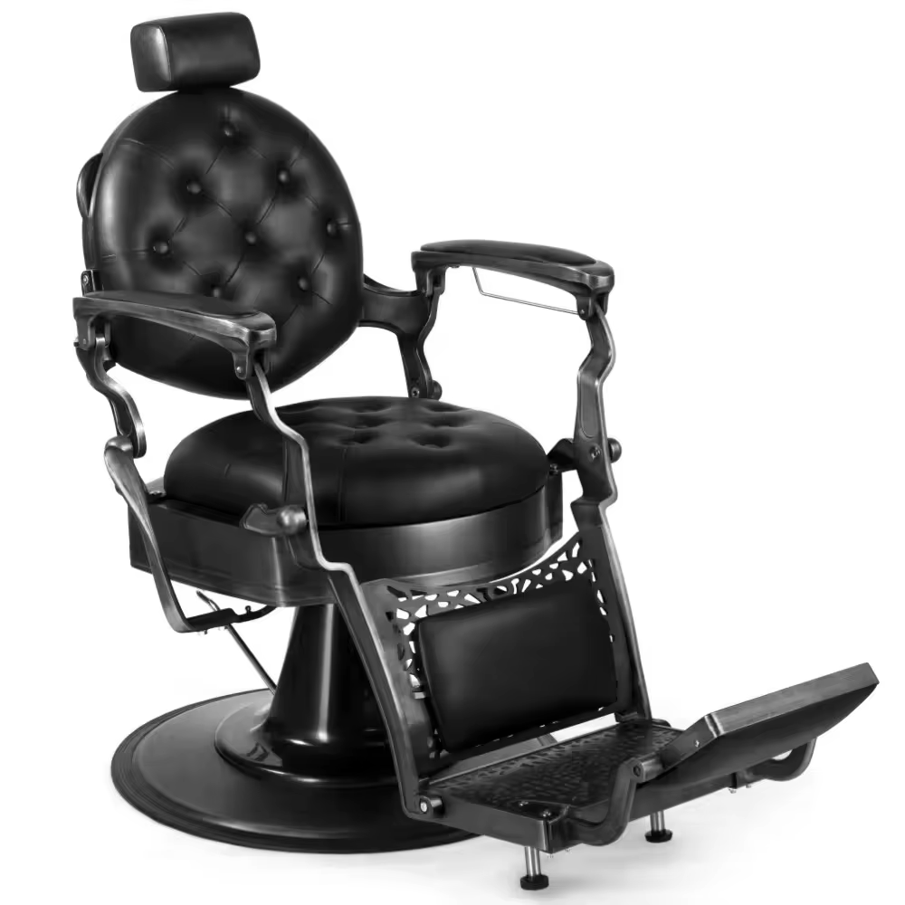 Haircut and shave men's chair black barber chair salon lounge chair