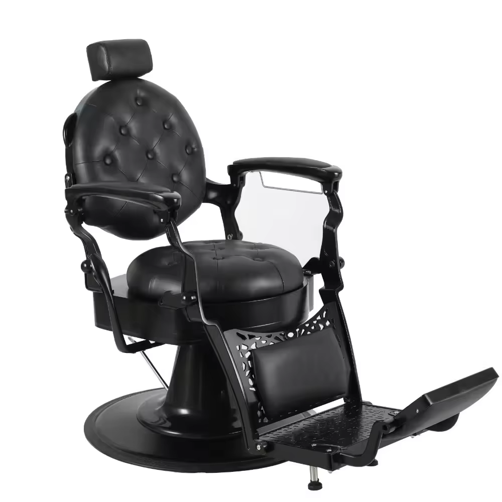 Haircut and shave men's chair black barber chair salon lounge chair