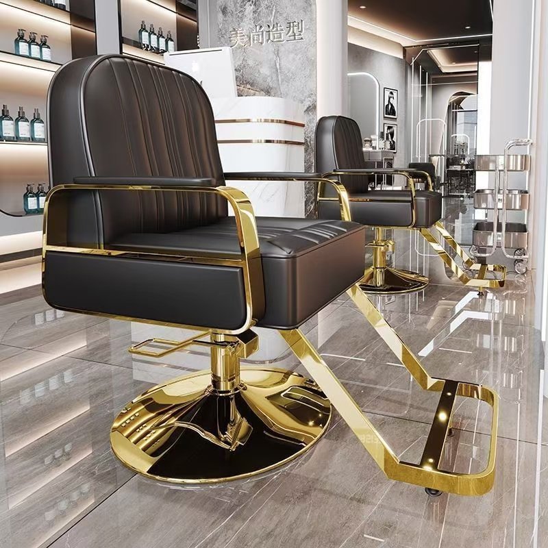 High Quality Modern Leather Barber Chair Multifunctional Massage Feature Hot Selling Steel Hairdressing Chair Spa Beauty Salons