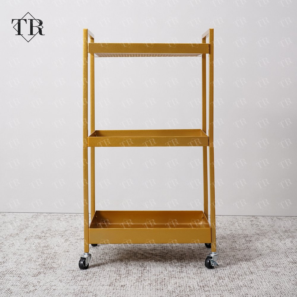 Turri Metal Gold Hairdressing Trolley Salon Furniture Equipment Massage Studio Beauty Trolley Cart Rolling Salon Trolley