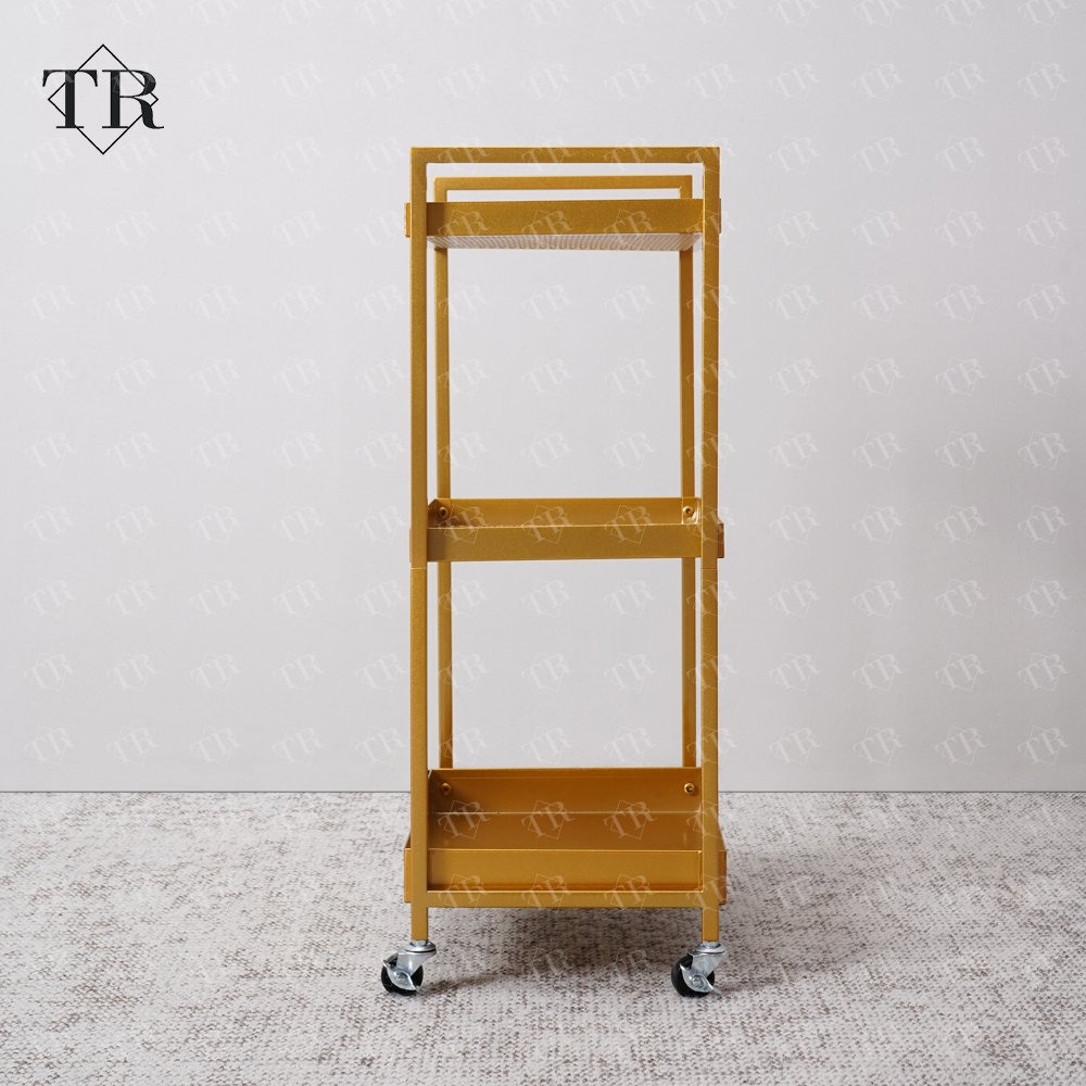 Turri Metal Gold Hairdressing Trolley Salon Furniture Equipment Massage Studio Beauty Trolley Cart Rolling Salon Trolley