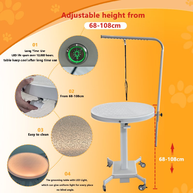 Veterinary animal hospital clinic salon pet dog stroller with grooming table trolley