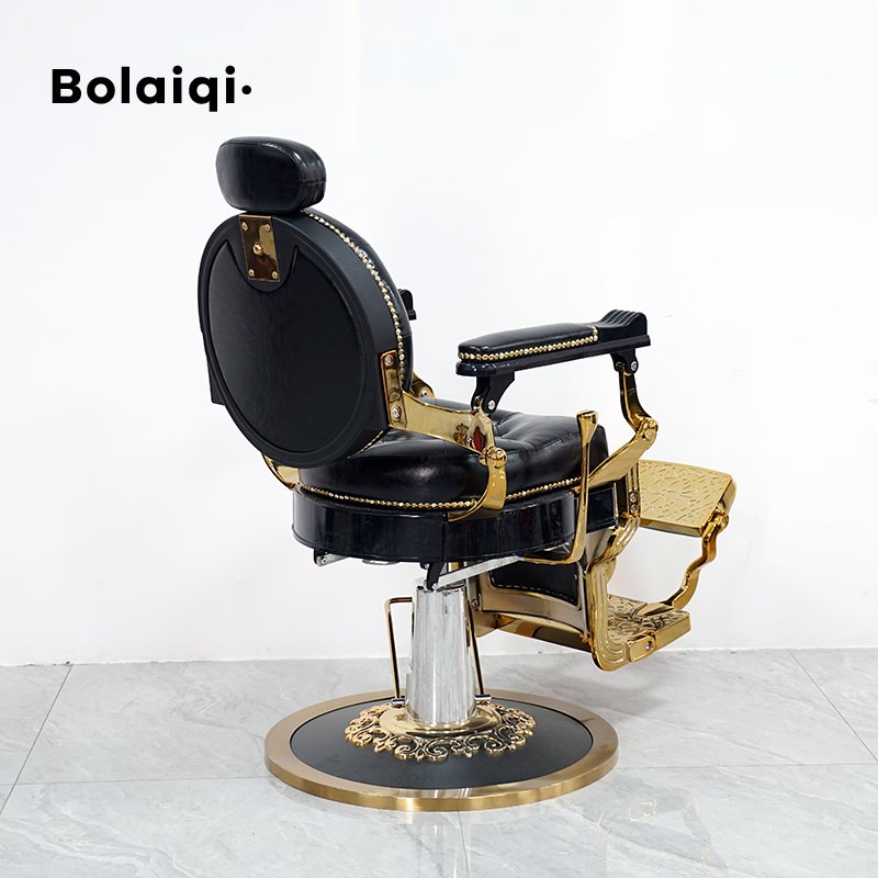 BOLAIQI professional barber hairdressing chair sillas de barbero luxurious golden barber chairs for men