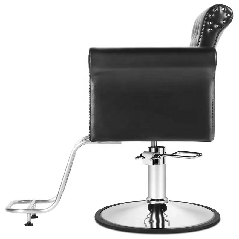 Luxury black wholesale hydraulic lift can be put down reclining barber chair for sale